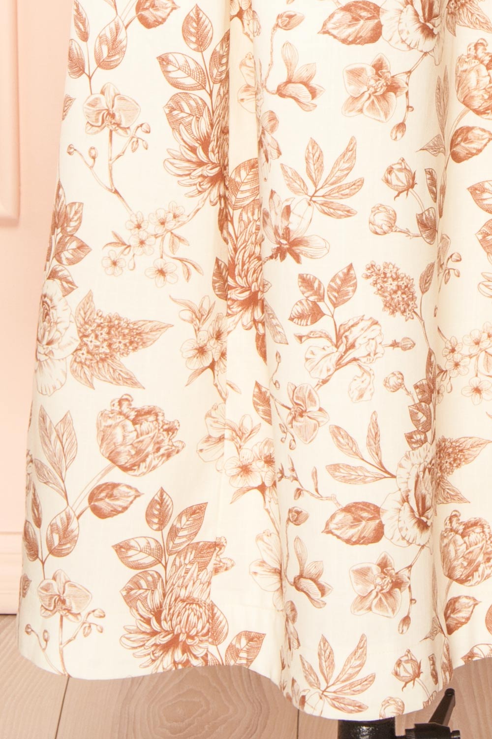 Louna Brown Strapless Floral Faux Linen Dress | Boutique 1861 bottom