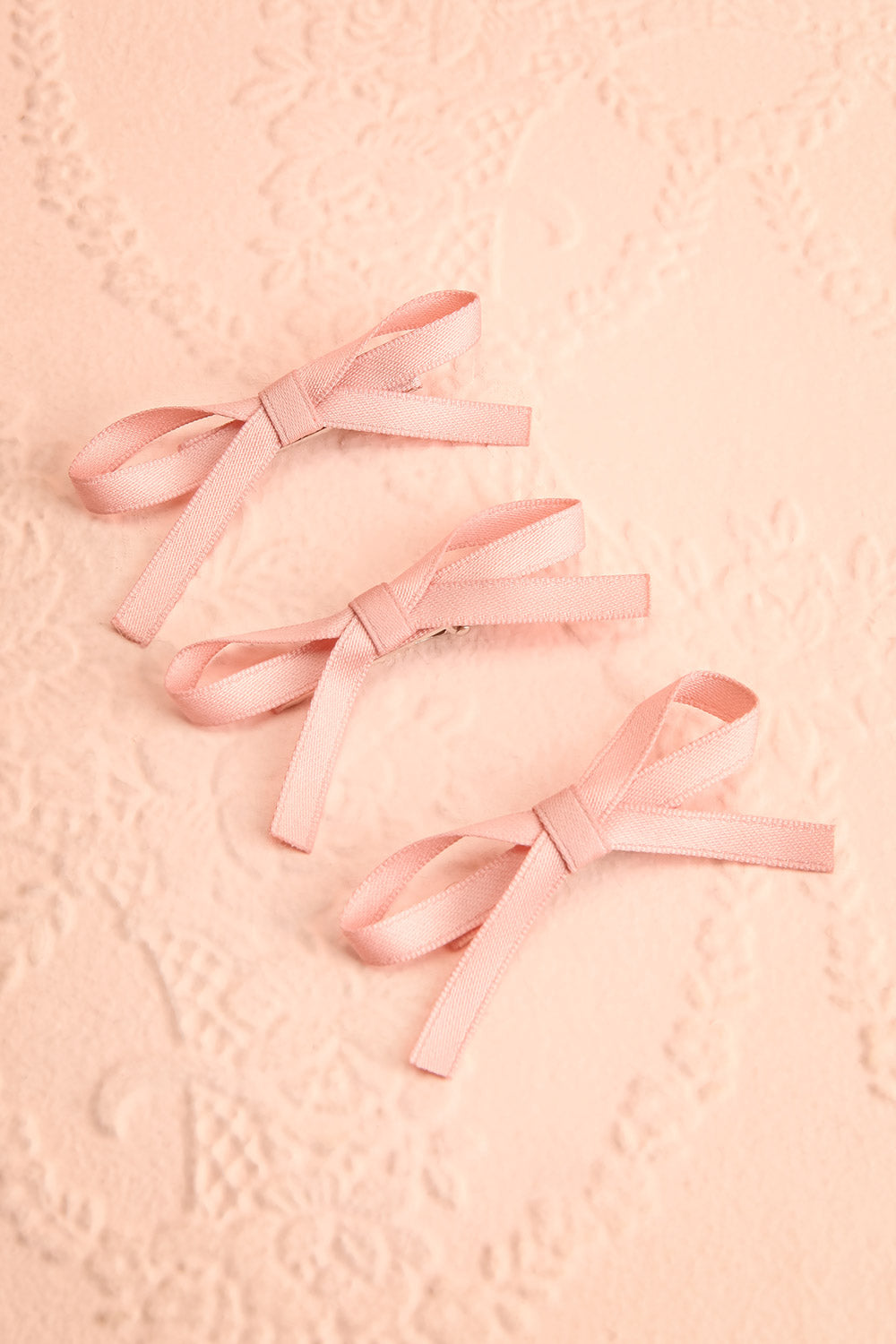 Lovsky Pink Set of 3 Bow Hair Clips | Boutique 1861 view