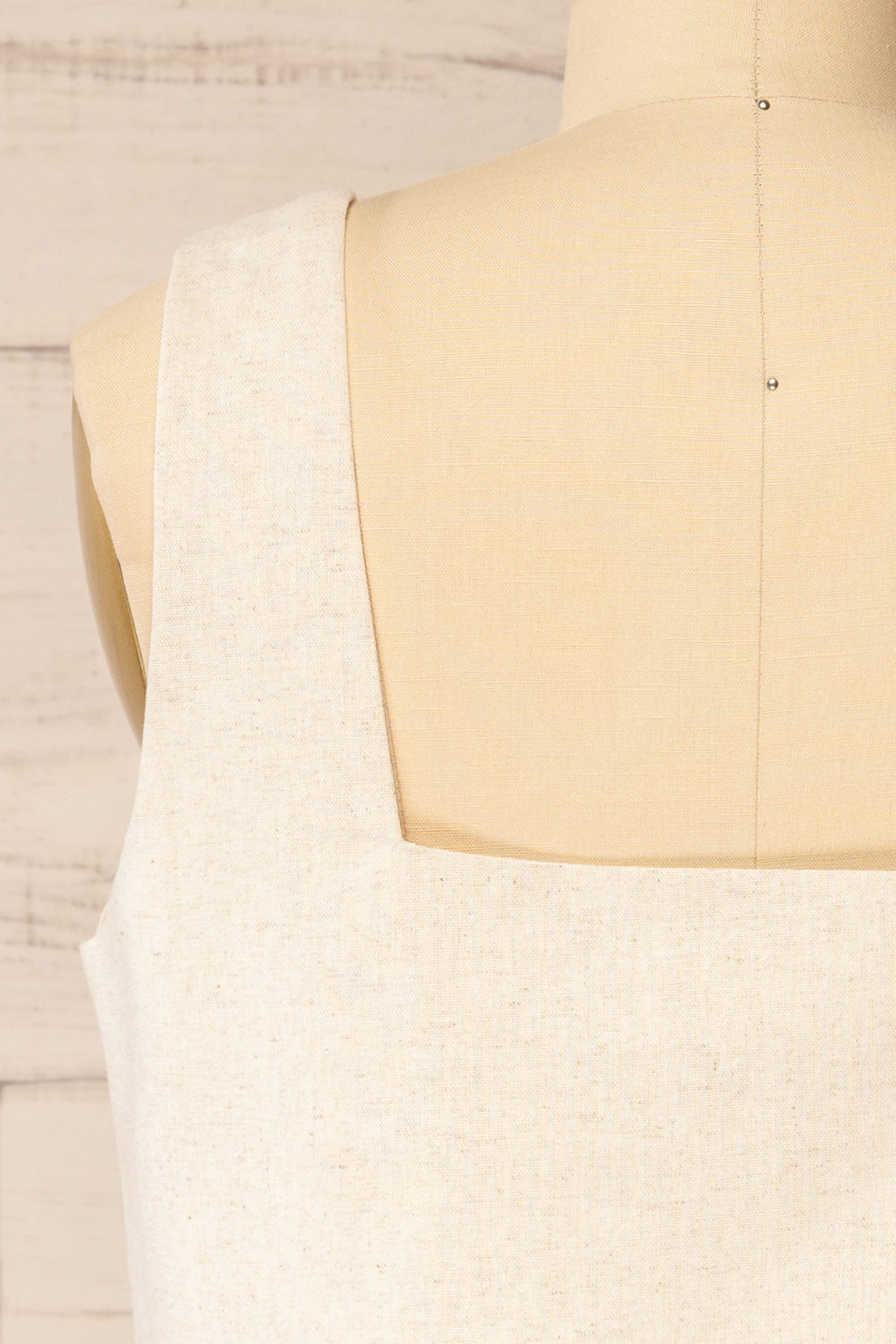 Lukla Beige Cropped Linen Tank Top | La petite garçonne back