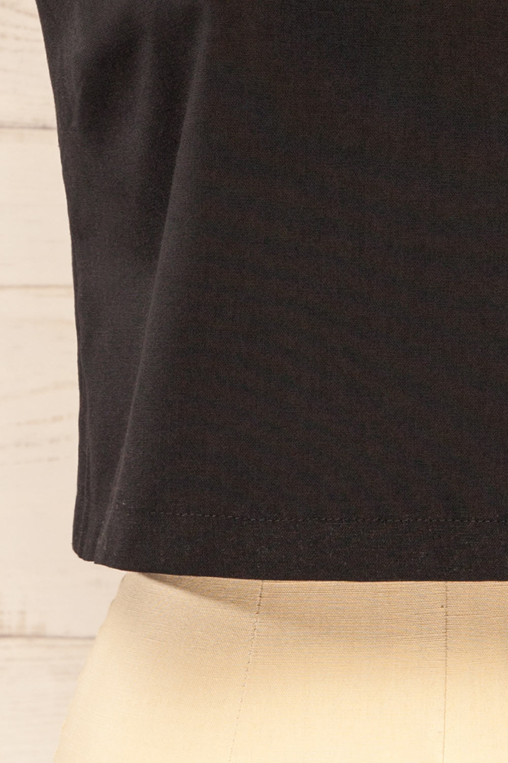 Lukla Black Cropped Linen Tank Top | La petite garçonne bottom