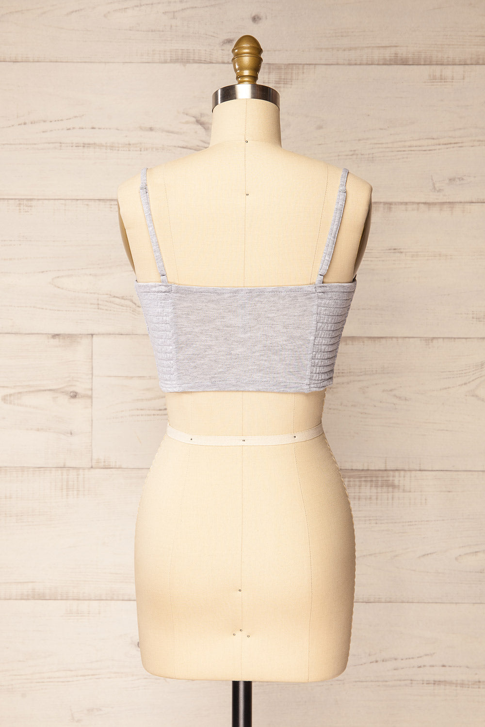Lustleigh Grey Cropped Ruched Camisole | La petite garçonne back view