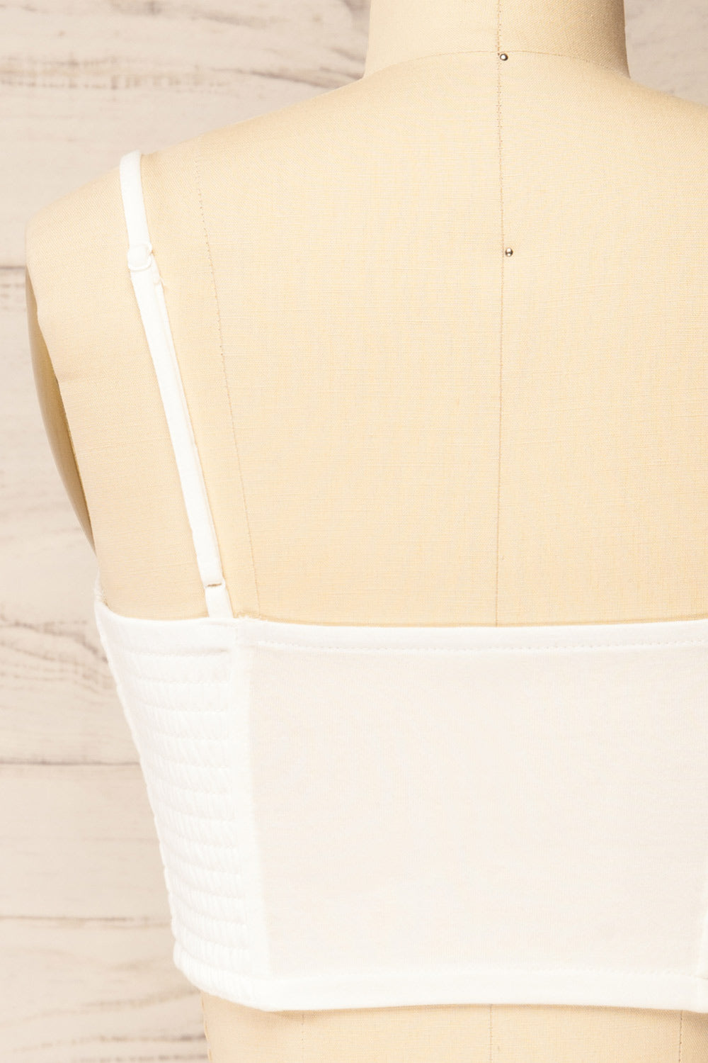 Lustleigh White Cropped Ruched Camisole | La petite garçonne back