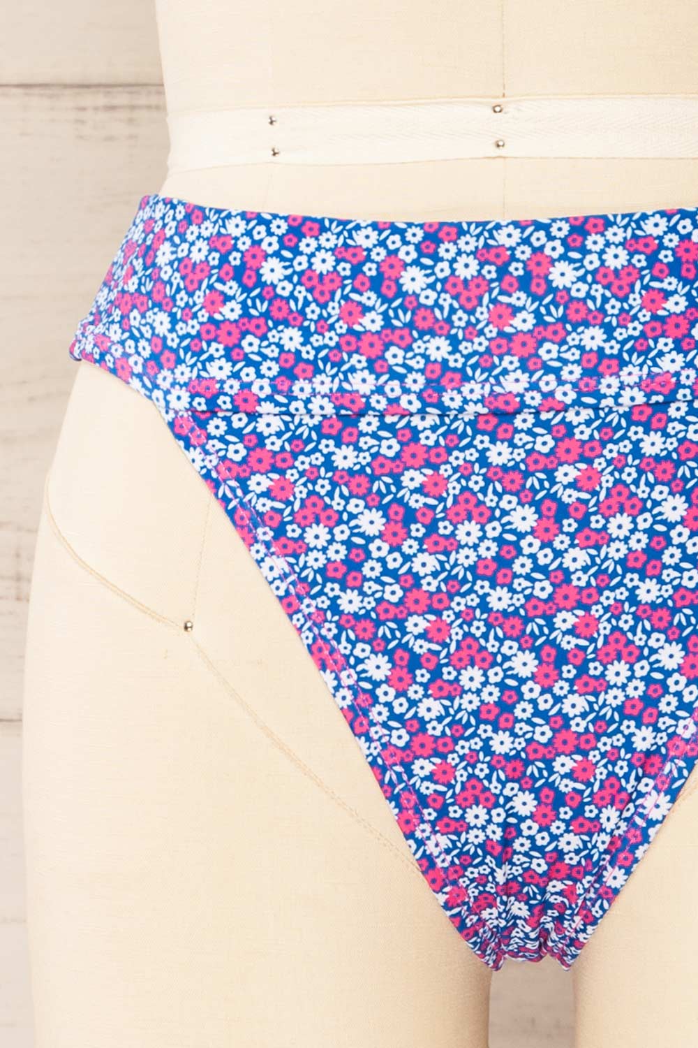 Luzalaka Blue Floral Bikini Bottom | La petite garçonne front