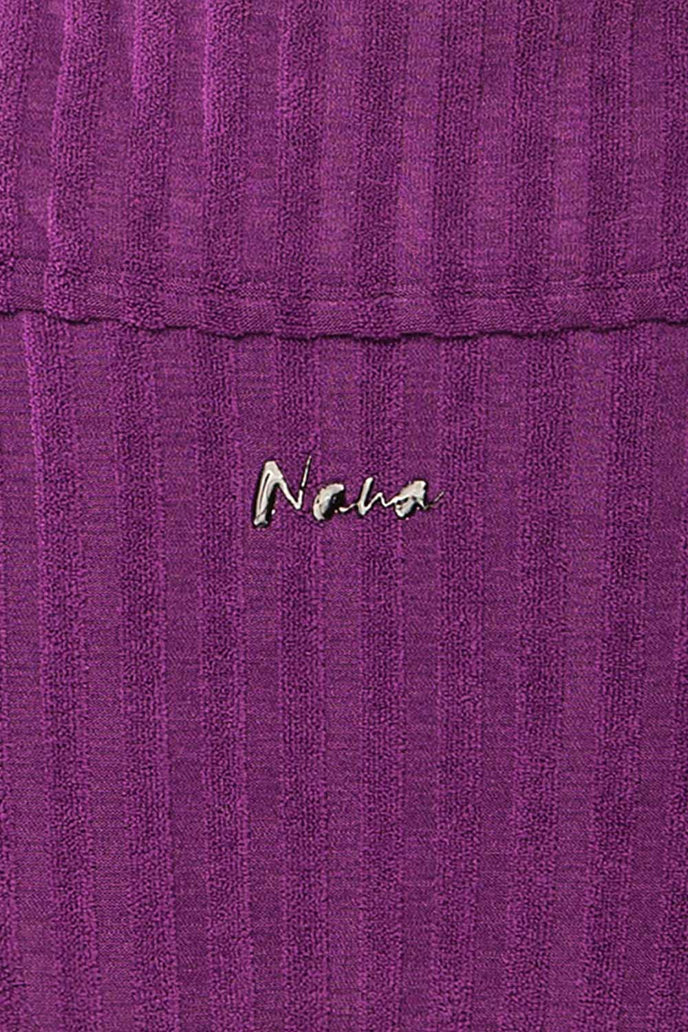 Luzalaka Purple Ribbed Bikini Bottom | La petite garçonne fabric