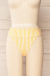 Luzalaka Yellow Striped Bikini Bottom | La petite garçonne front view