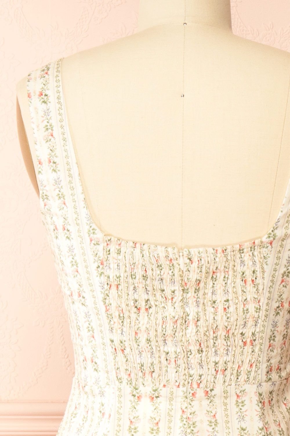 Lyrael Midi Dress w/ Vintage Floral Pattern | Boutique 1861 back