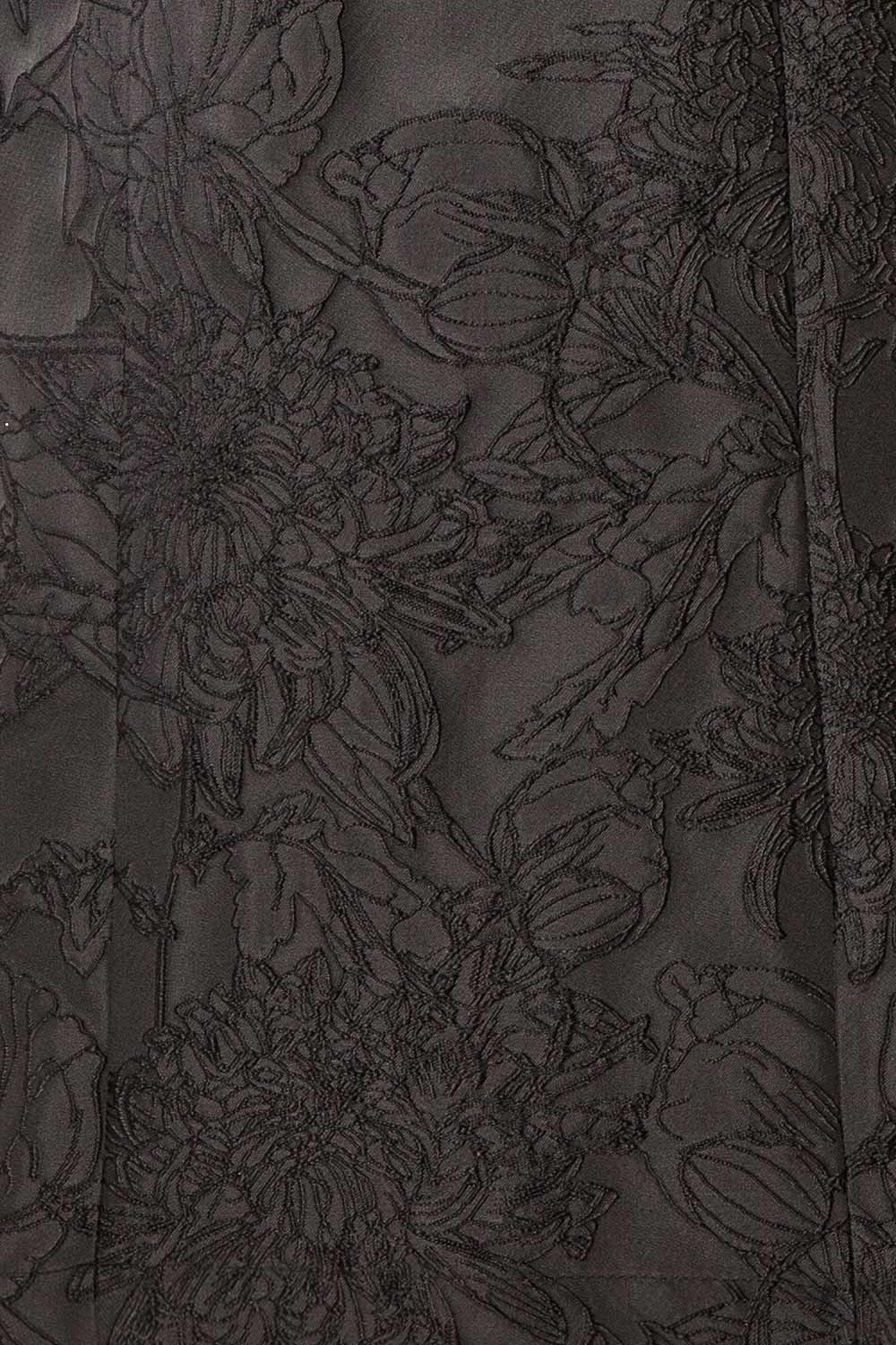 Lyrilla Short Loose Embroidered Black Dress | Boutique 1861 fabric