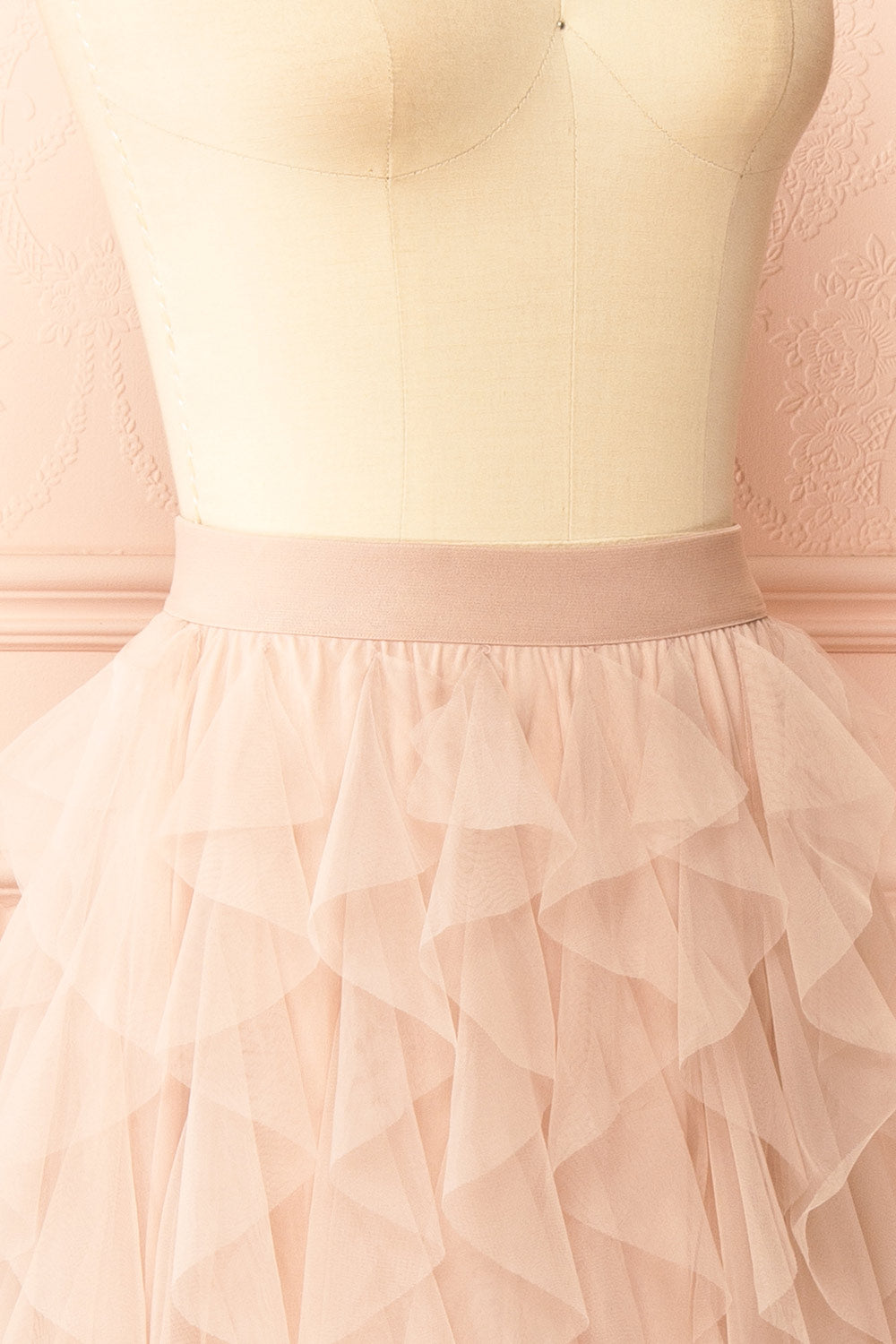 Lysis Ruffled Pink Low Cut Skirt | Boutique 1861 side