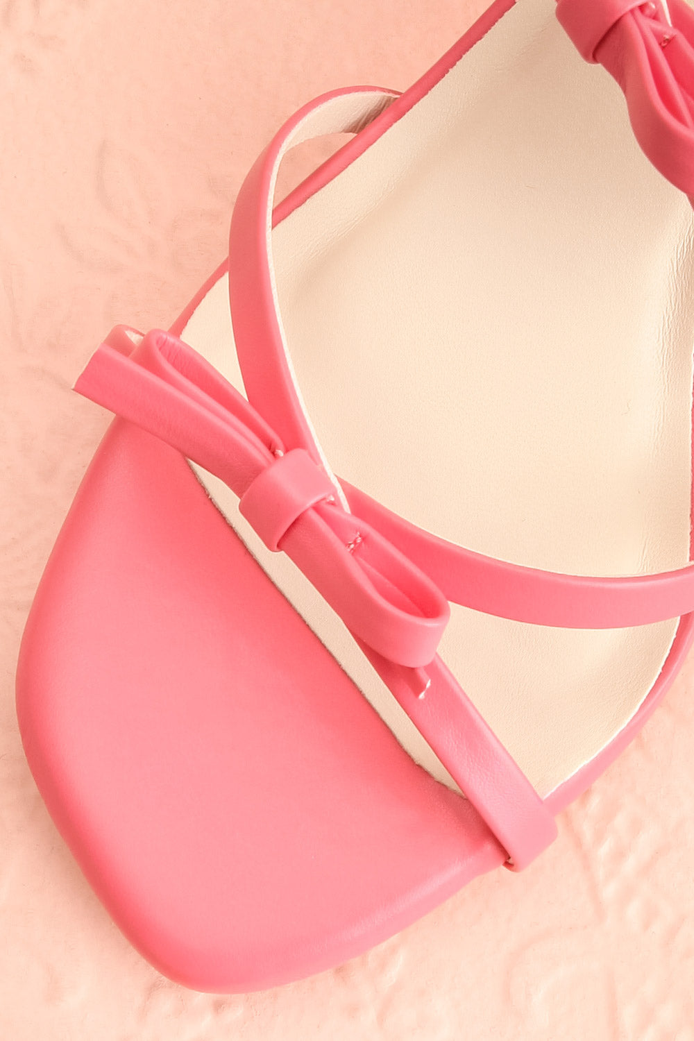 Macy Pink Heeled Sandals w/ Bows | Maison garçonne flat close-up