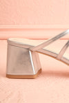 Macy Silver Heeled Sandals w/ Bows | Maison garçonne side back close-up