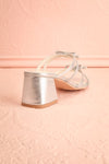 Macy Silver Heeled Sandals w/ Bows | Maison garçonne back view
