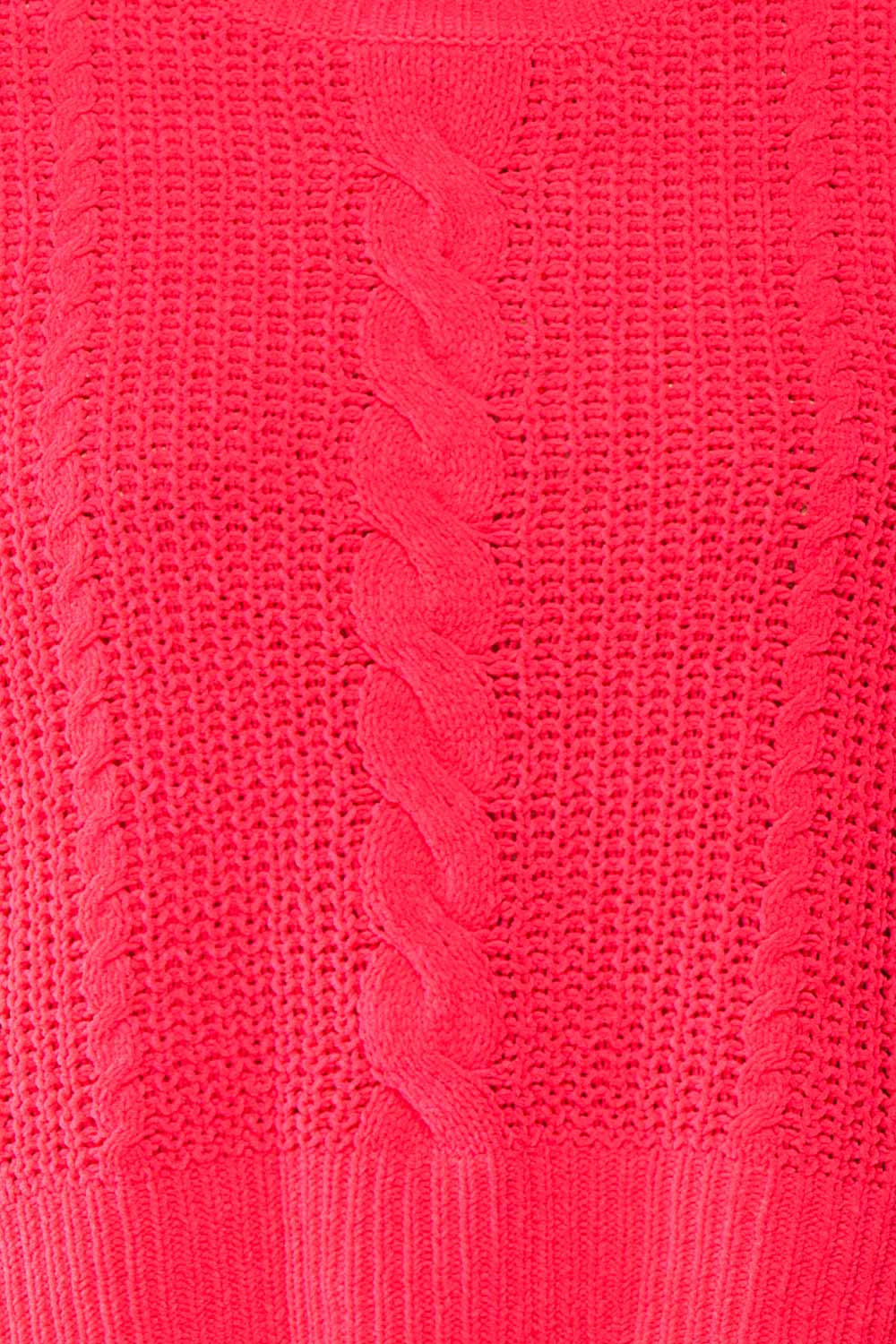 Madeleine Pink Cropped Cable Knit Sweater | Boutique 1861 fabric