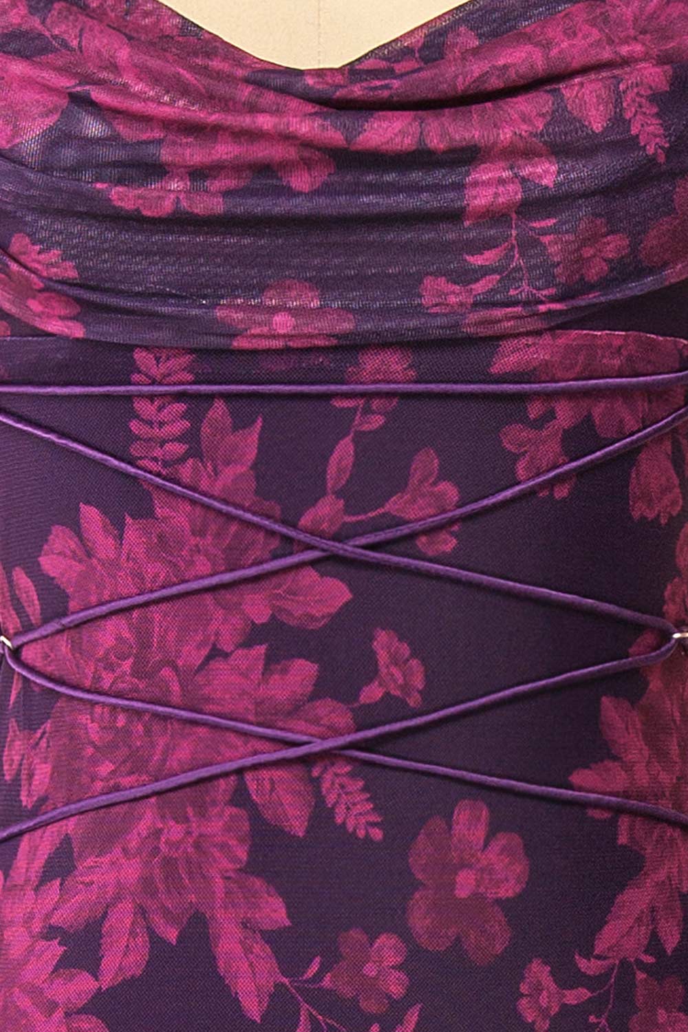 Madelief Floral Maxi Dress w/ Lace-Up Details | Boutique 1861 fabric