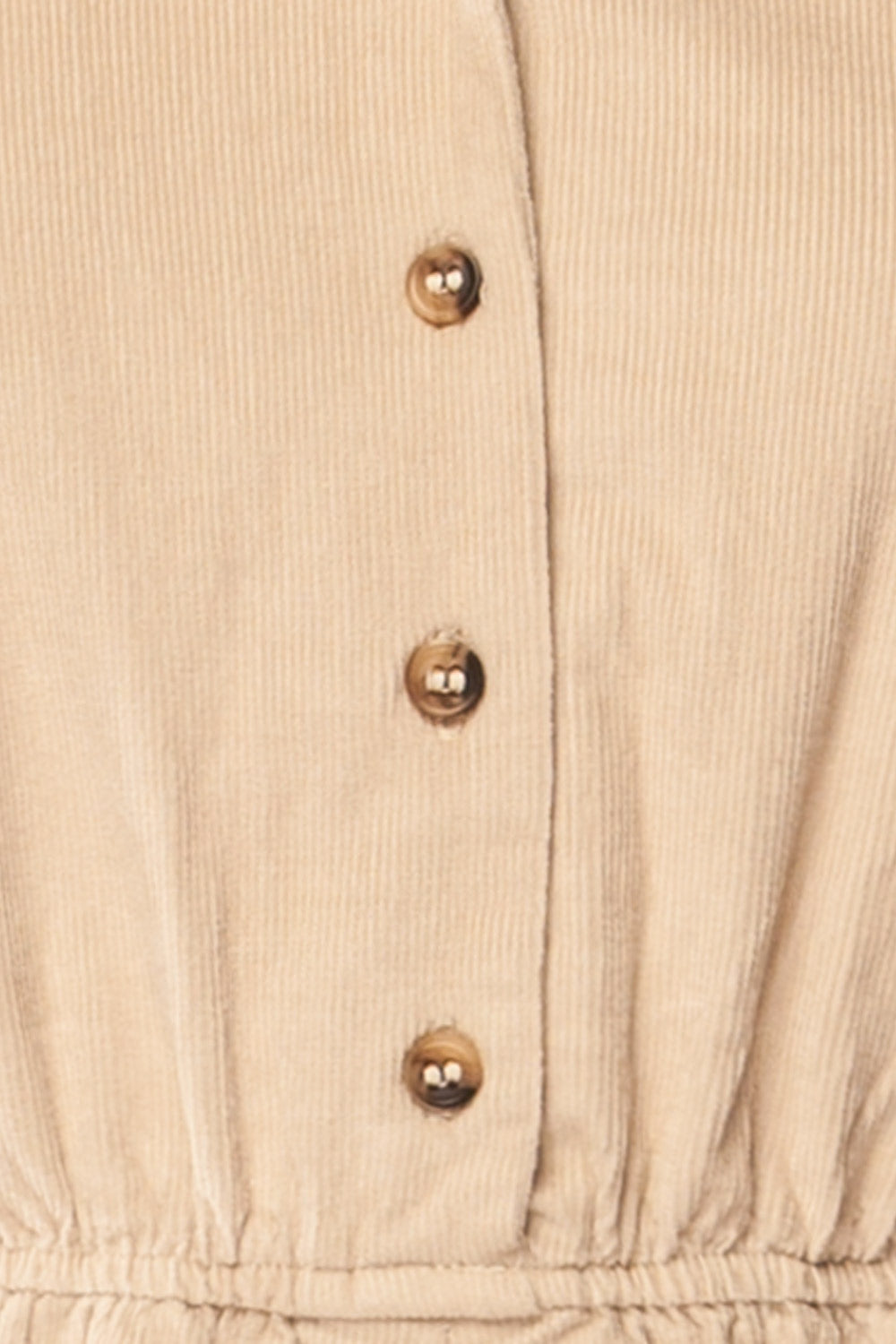 Madera Beige Corduroy Midi Dress | La petite garçonne fabric