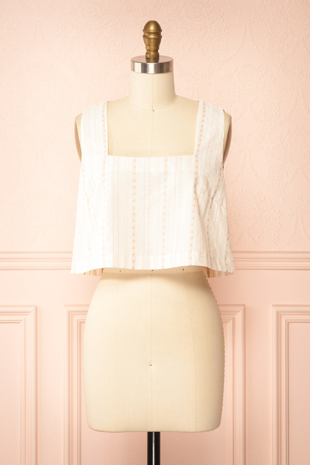 Madiha Cropped Patterned Top | Boutique 1861 front view