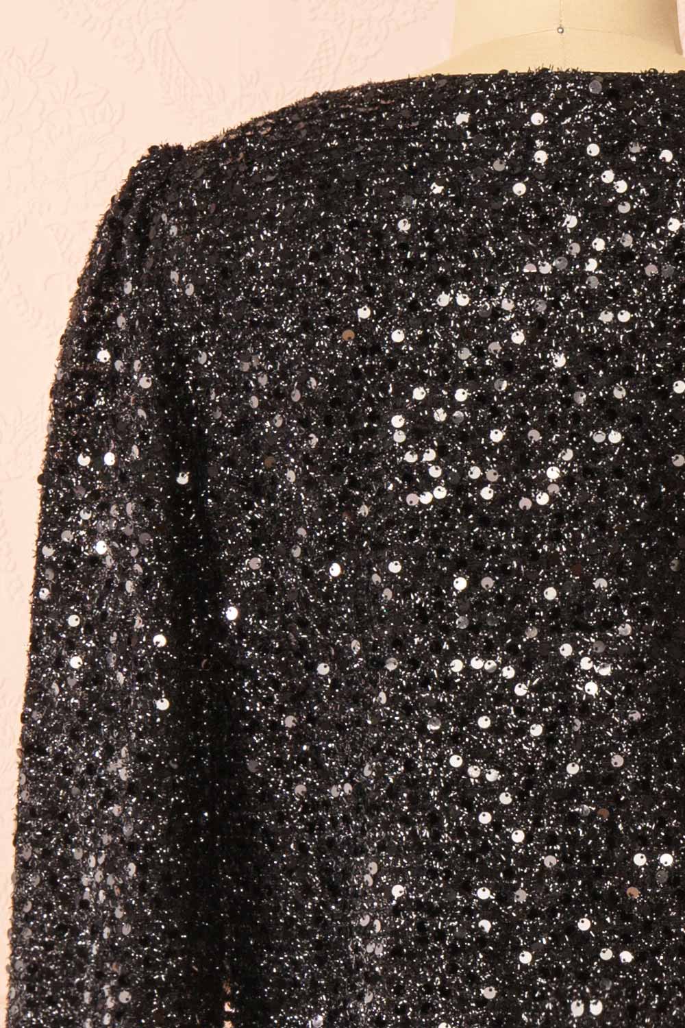 Maeline Black Sequins Cardigan w/ Bows | Boutique 1861 back