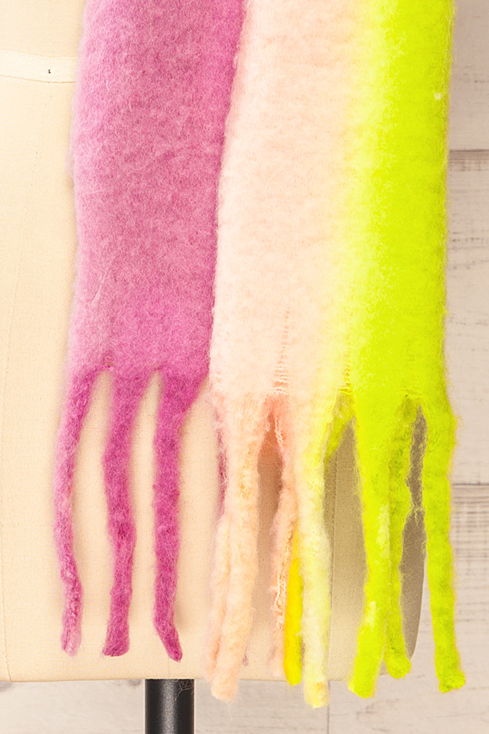 Mahajanga Pink Multicoloured Striped Scarf | La petite garçonne bottom