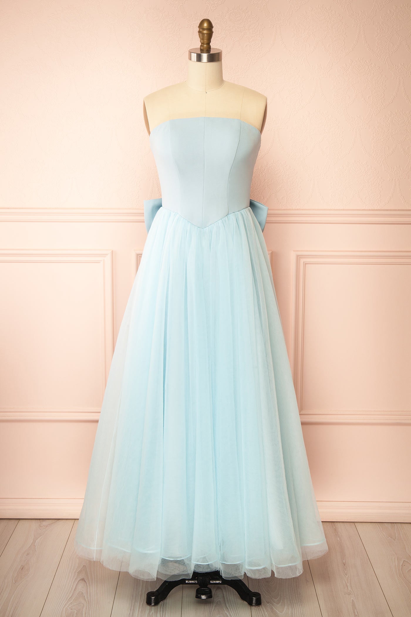 Makoto Blue Maxi Strapless A-Line Dress | Boutique 1861 front