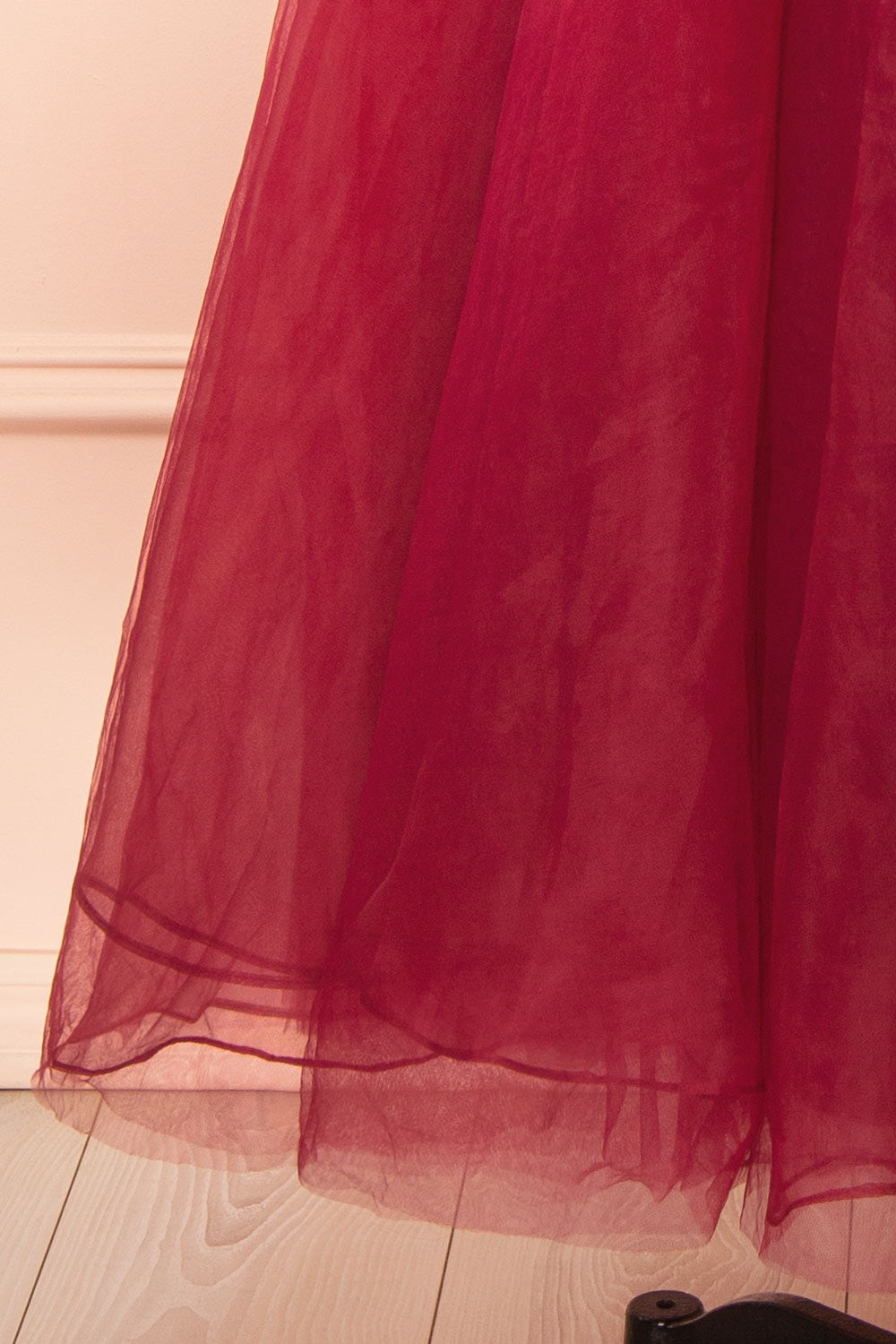 Makoto Burgundy Maxi Strapless A-Line Dress | Boutique 1861 bottom