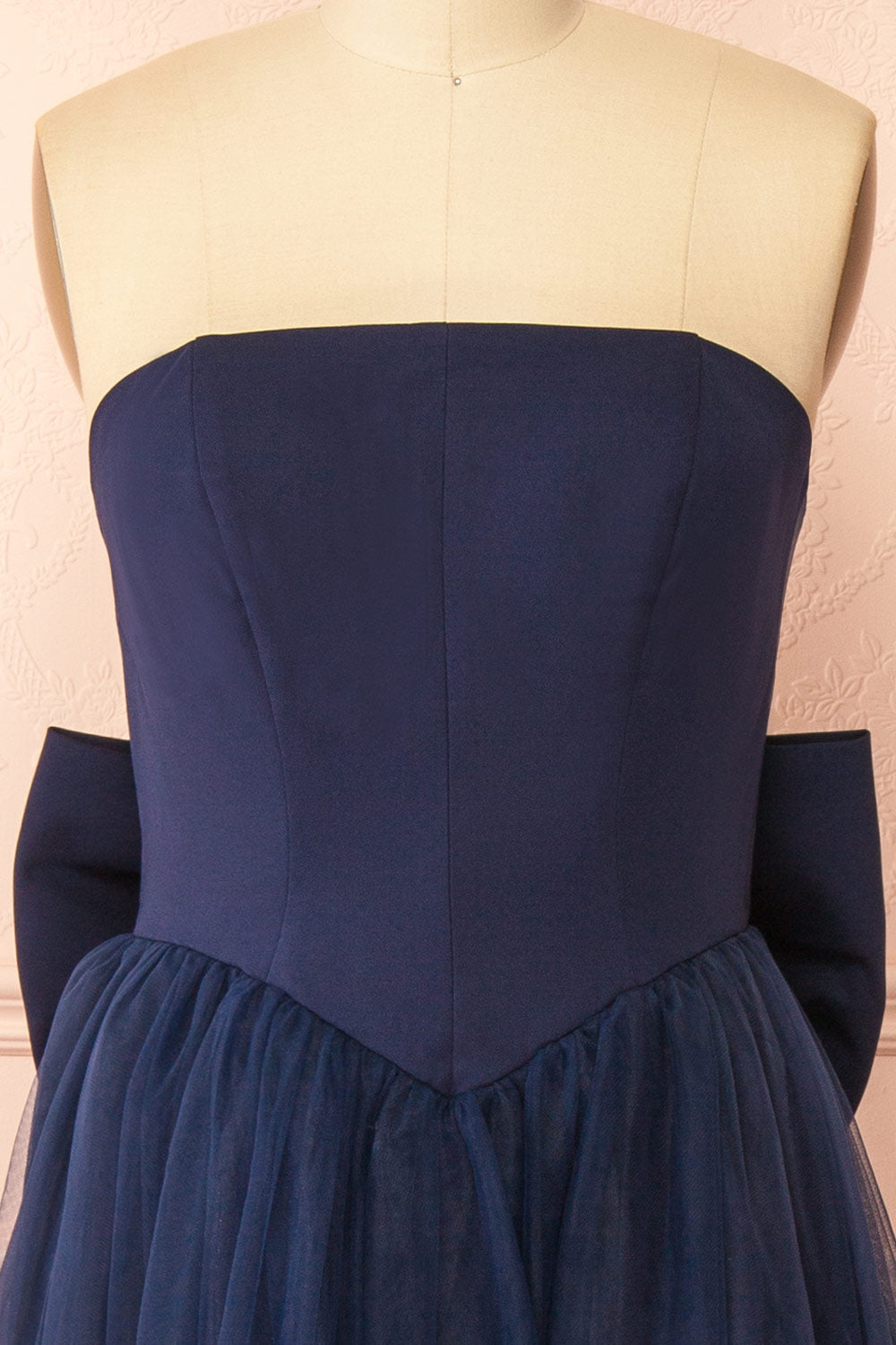 Makoto Navy Maxi Strapless A-Line Dress | Boutique 1861 front view