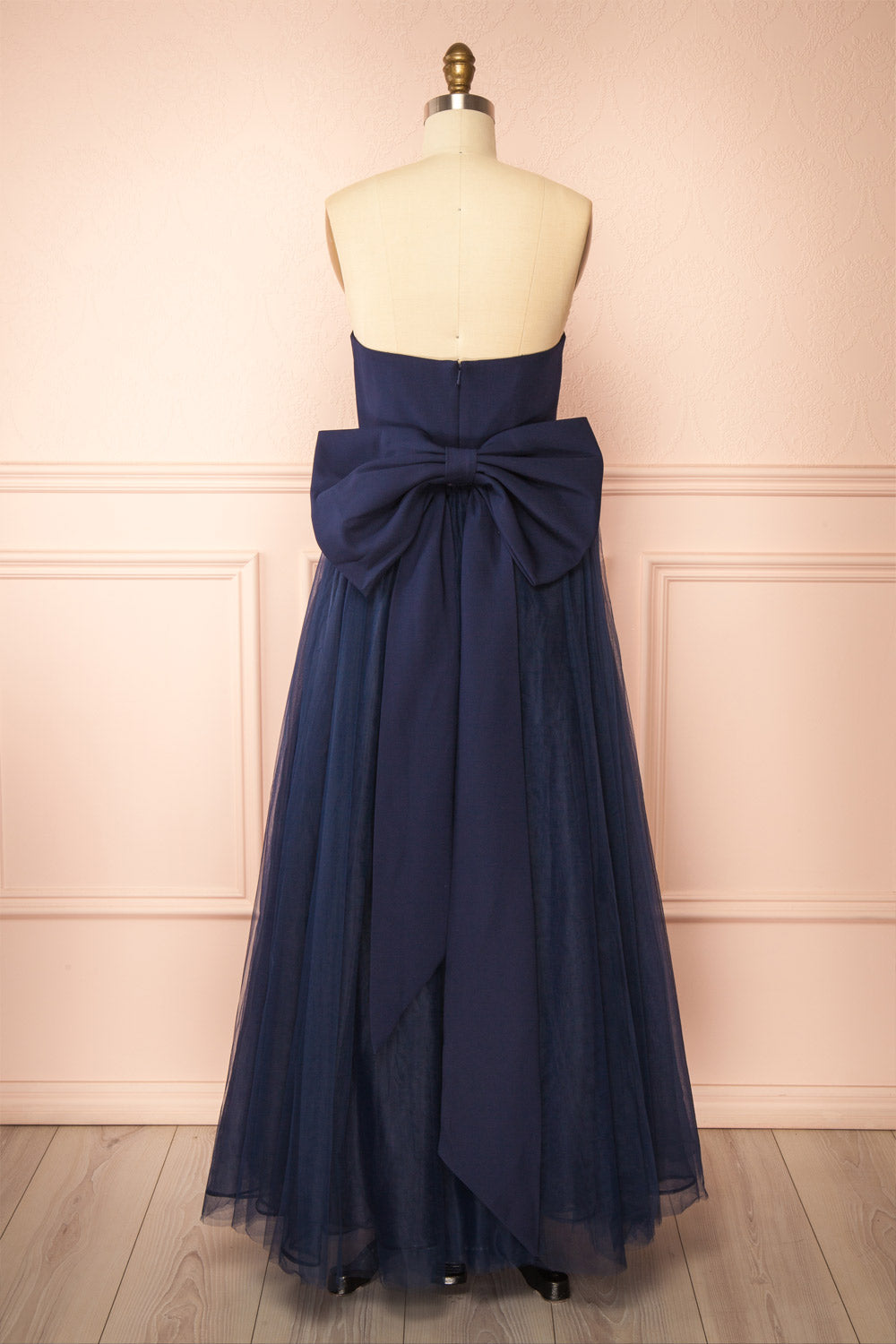 Makoto Navy Maxi Strapless A-Line Dress | Boutique 1861 back