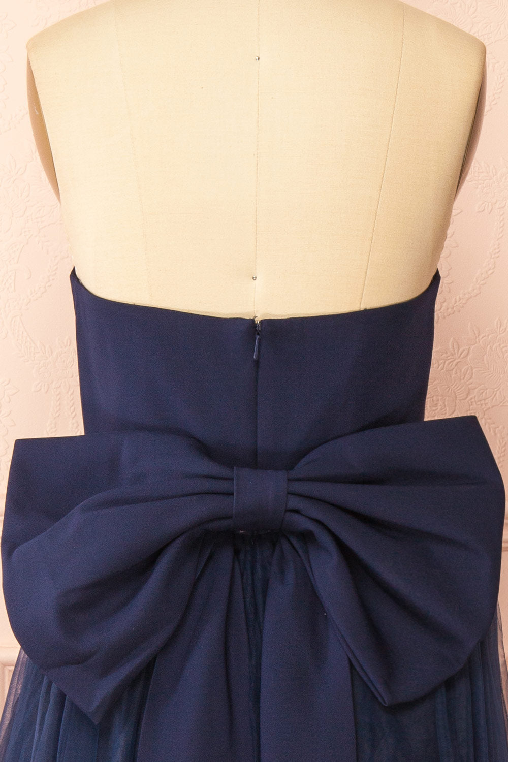 Makoto Navy Maxi Strapless A-Line Dress | Boutique 1861 back view