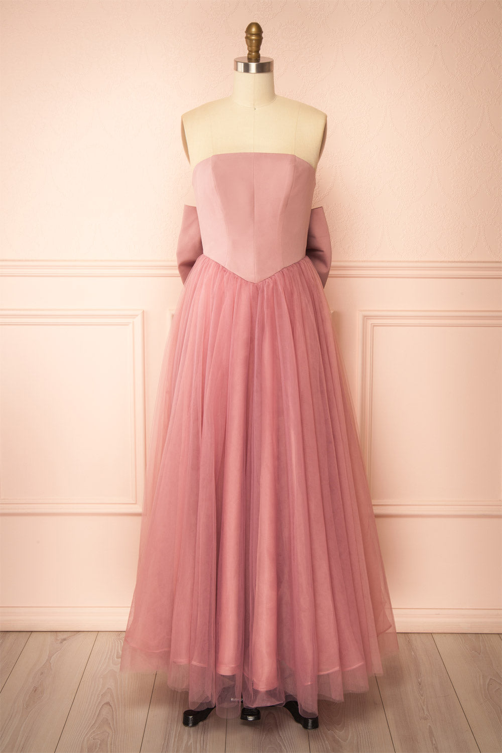 Makoto Pink Maxi Strapless A-Line Dress | Boutique 1861 front