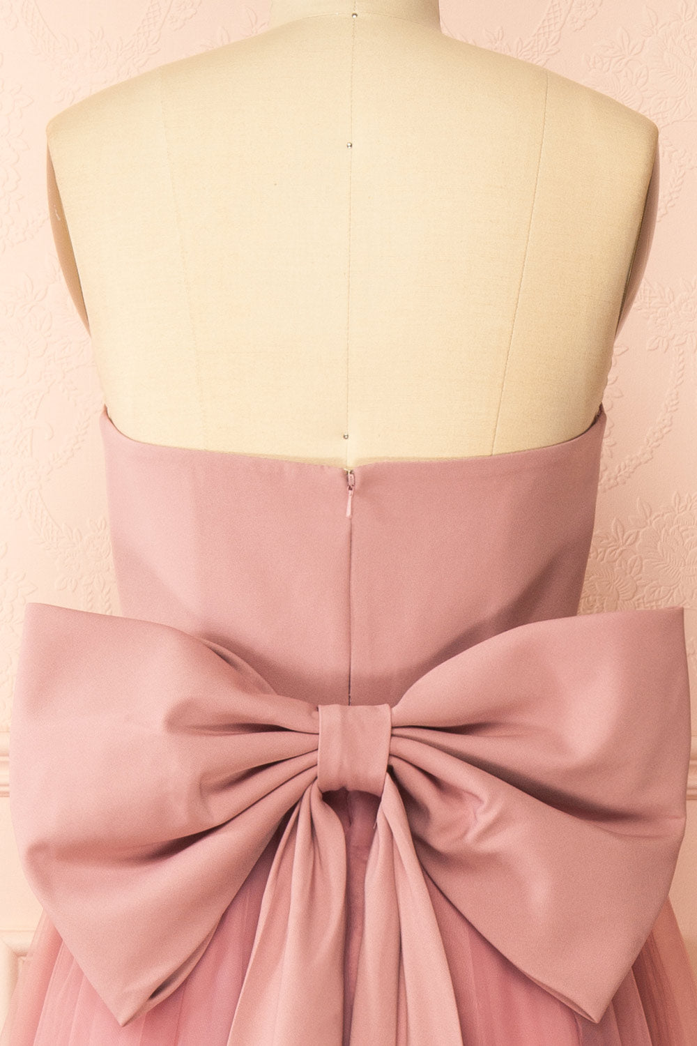 Makoto Pink Maxi Strapless A-Line Dress | Boutique 1861 back view