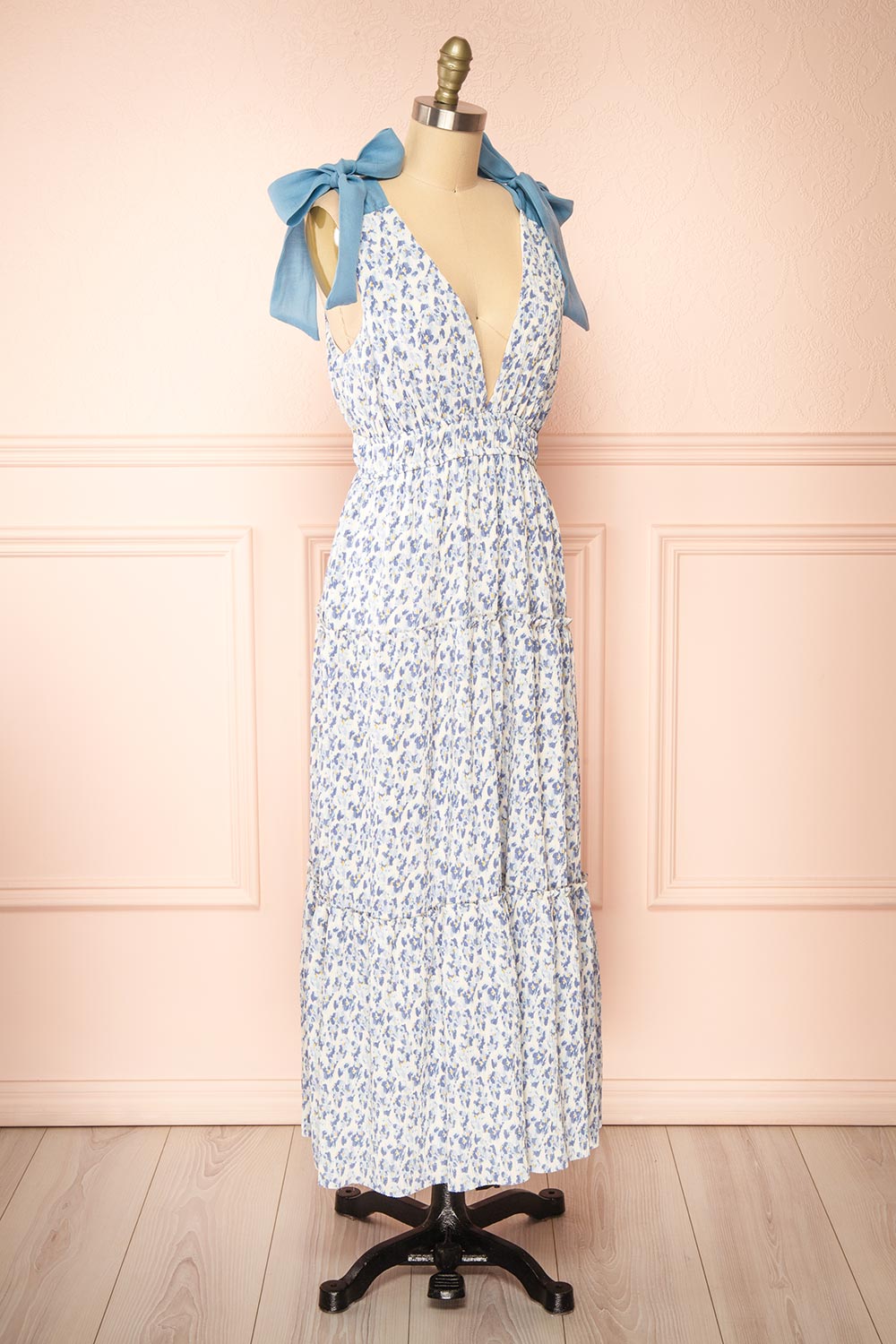 Malakai Floral Tiered Midi Dress | Boutique 1861 side view