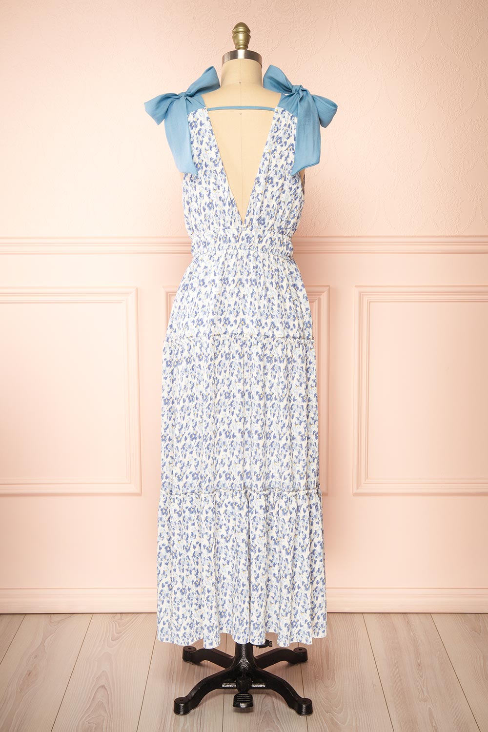 Malakai Floral Tiered Midi Dress | Boutique 1861 back view