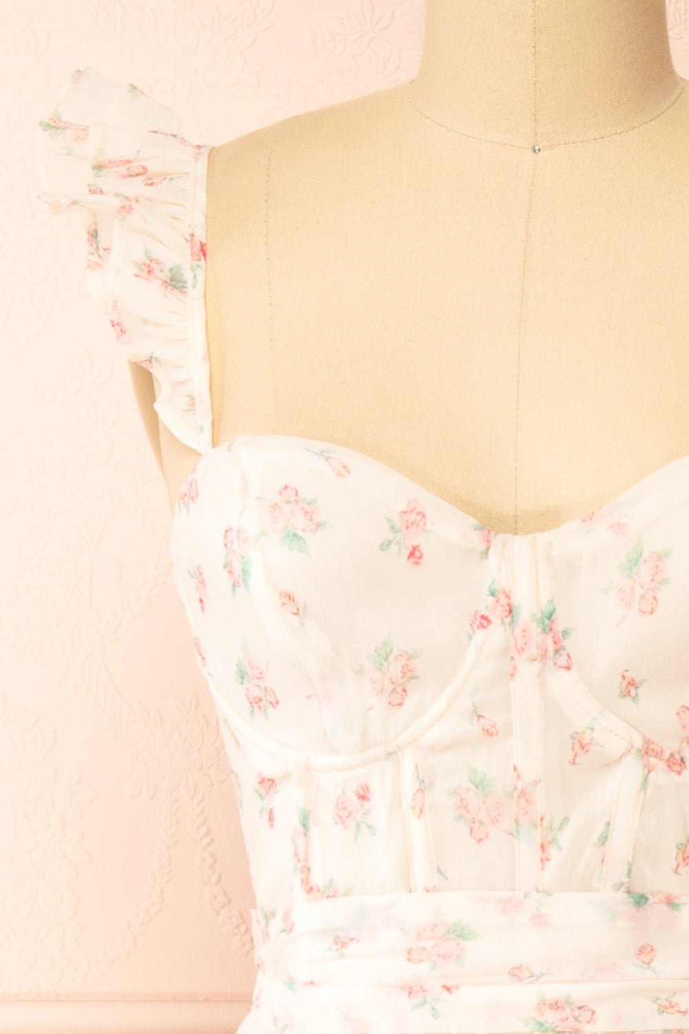 Mallory Long Floral Dress w/ Boning | Boutique 1861 front view