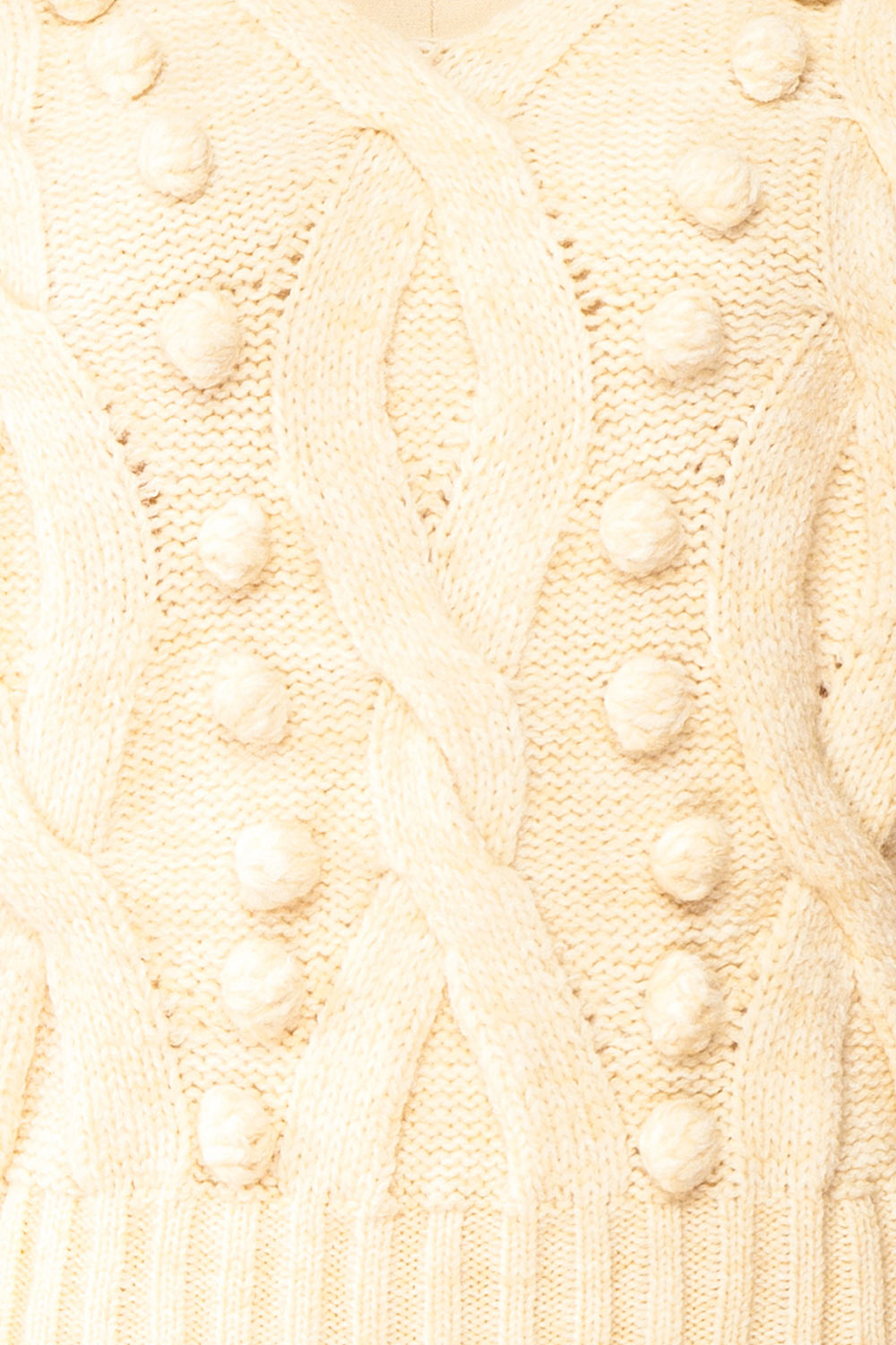 Maloune Beige Sweater w/ Pompoms | Boutique 1861 fabric 