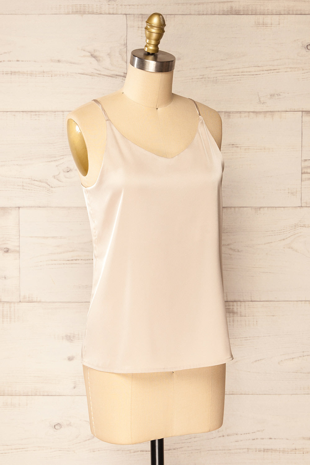 Manaus Champagne Camisole en Satin | La petite garçonne side view