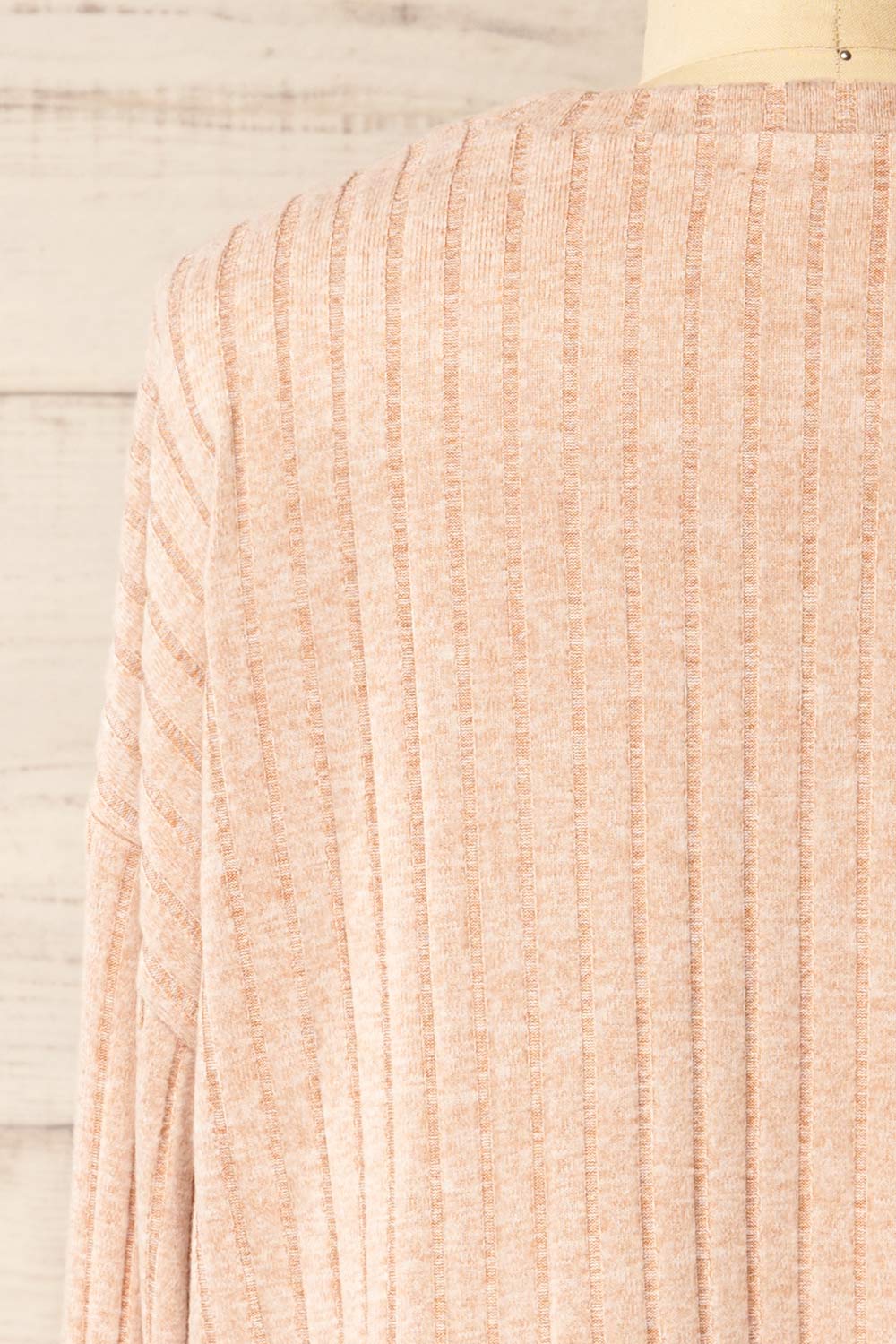 Mandal Beige Soft Ribbed Knit Top | La petite garçonne back