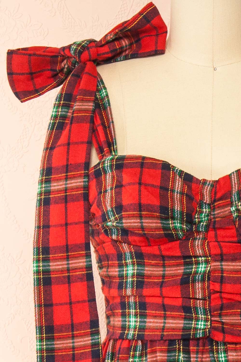 Manelle Long Red Tartan Dress | Boutique 1861 front