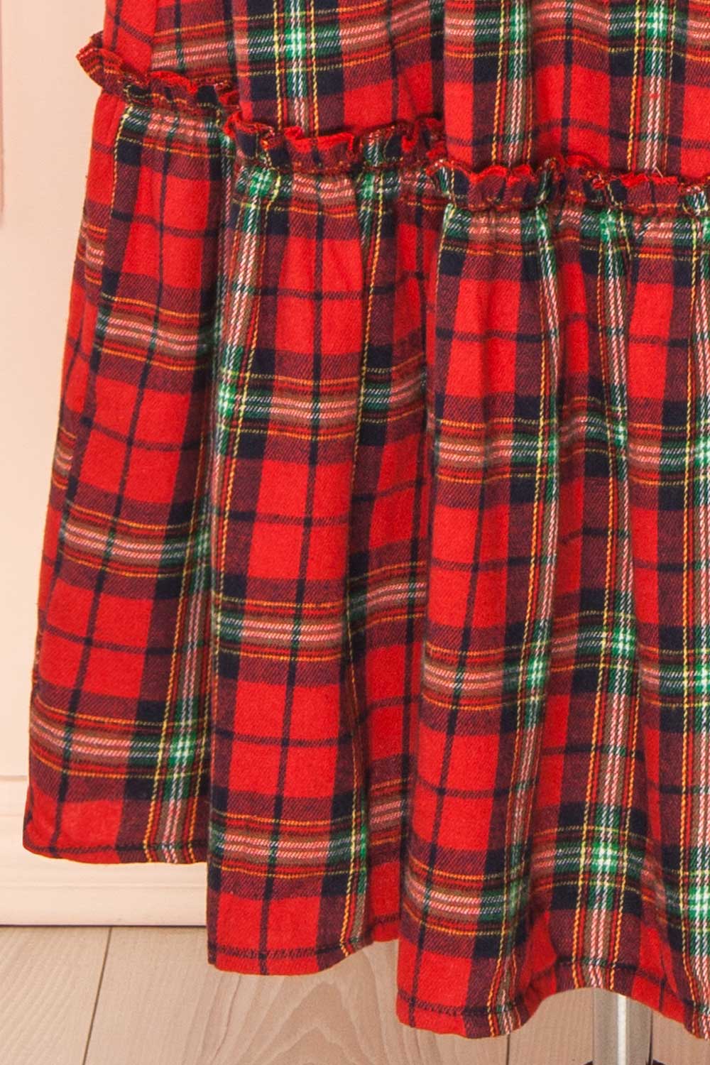 Manelle Long Red Tartan Dress | Boutique 1861 bottom