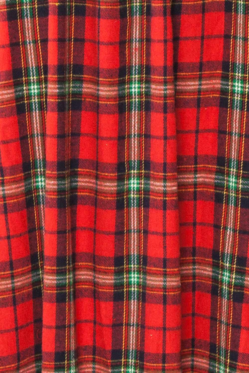 Manelle Long Red Tartan Dress | Boutique 1861 fabric