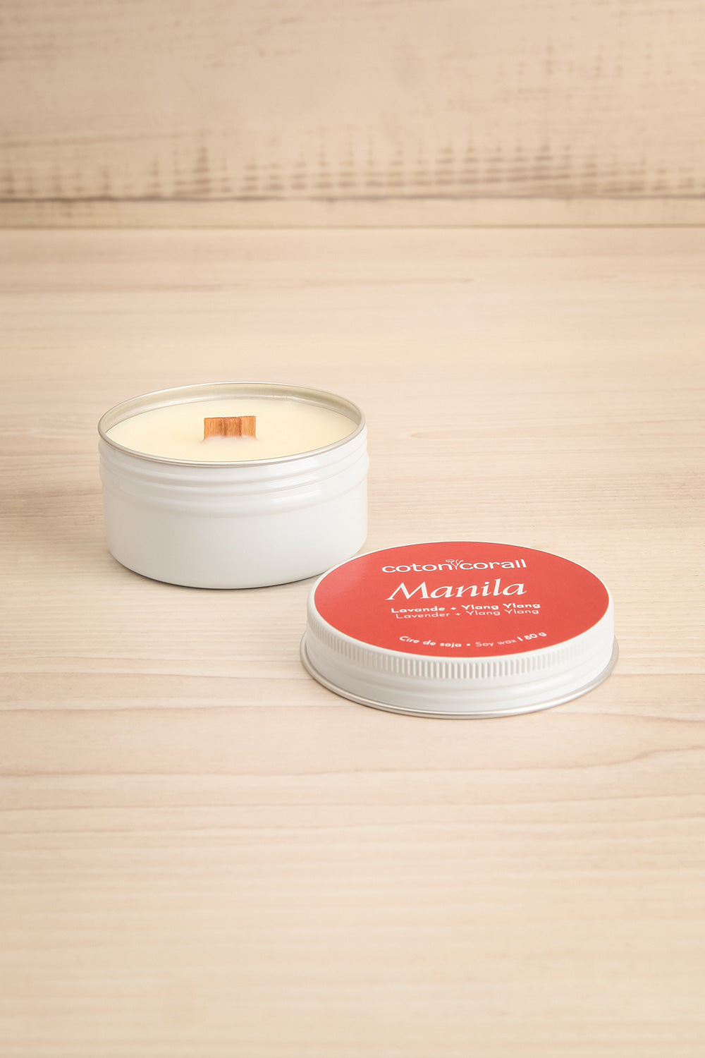 Manila Tin Candle | Maison garçonne open view