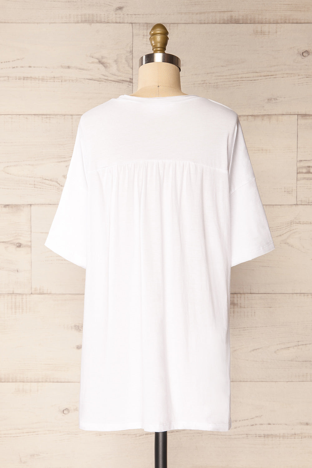 Manila White Crew Neck Oversized T-Shirt | La petite garçonne back view