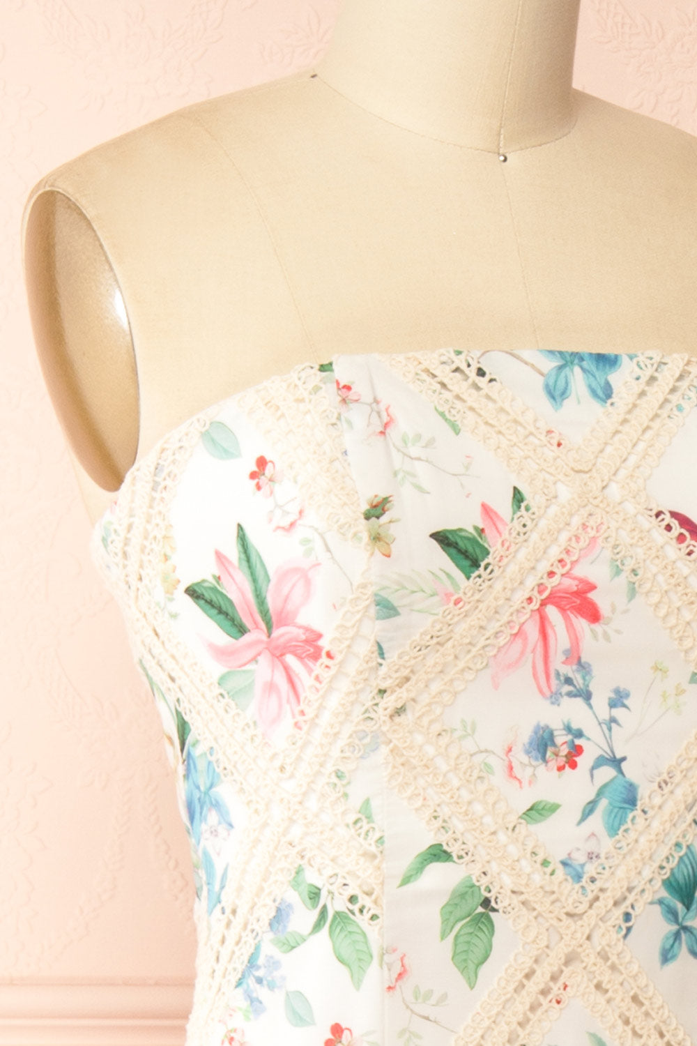 Manon White Midi Floral Dress | Boutique 1861 side