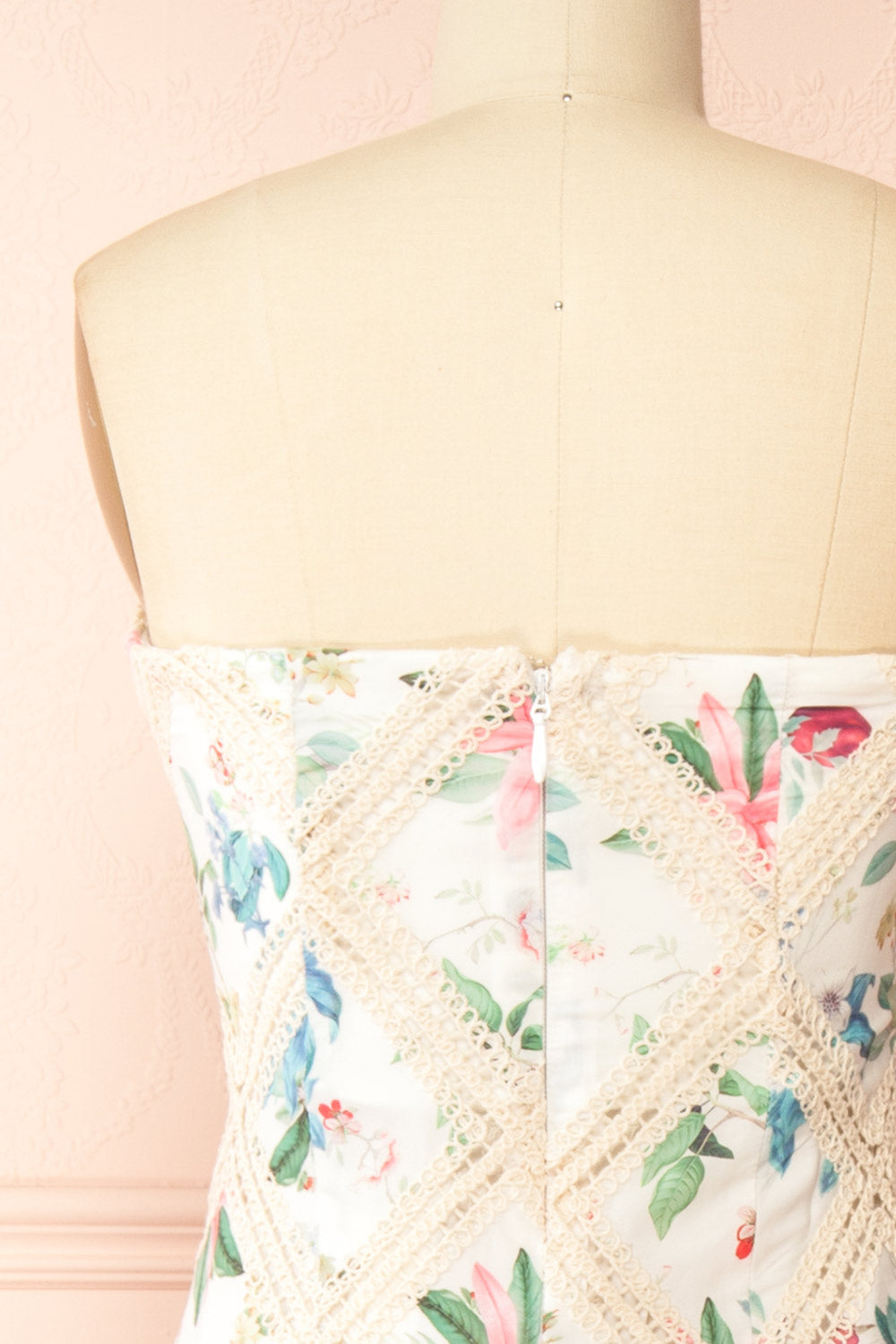 Manon White Midi Floral Dress | Boutique 1861 back