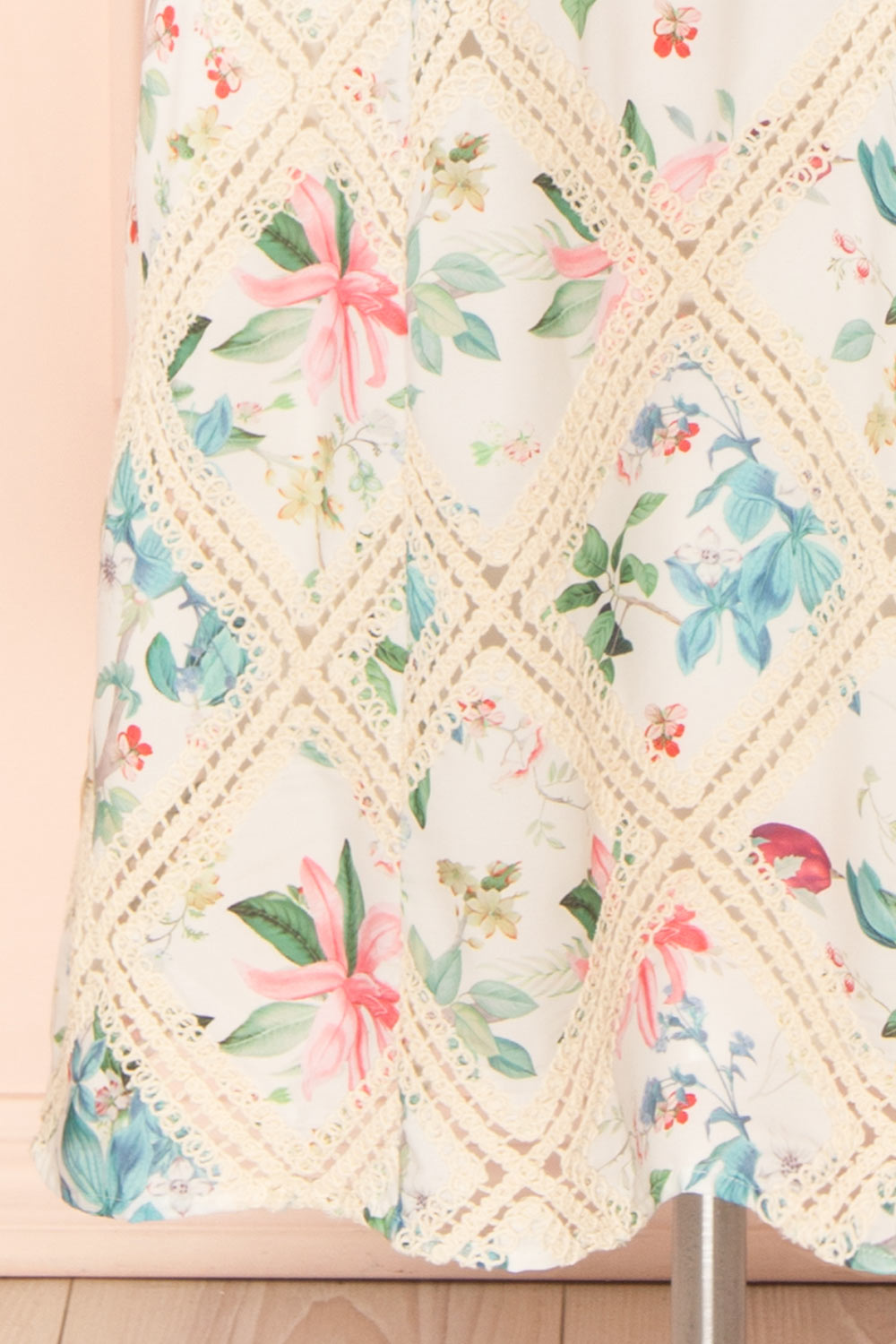 Manon White Midi Floral Dress | Boutique 1861 bottom