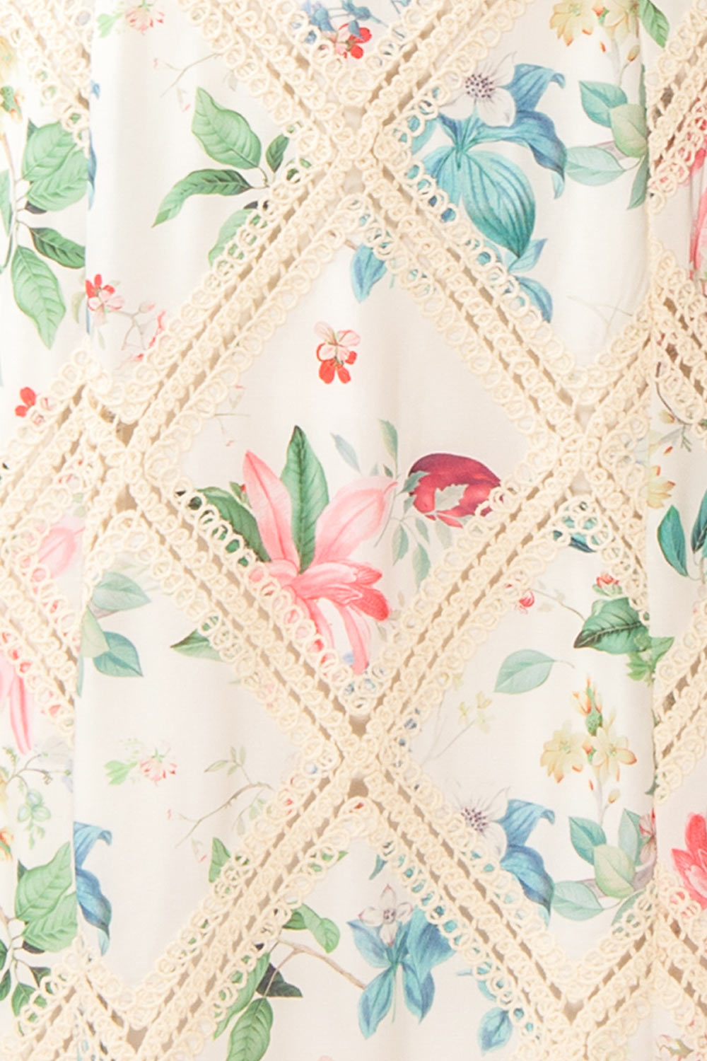 Manon White Midi Floral Dress | Boutique 1861 fabric