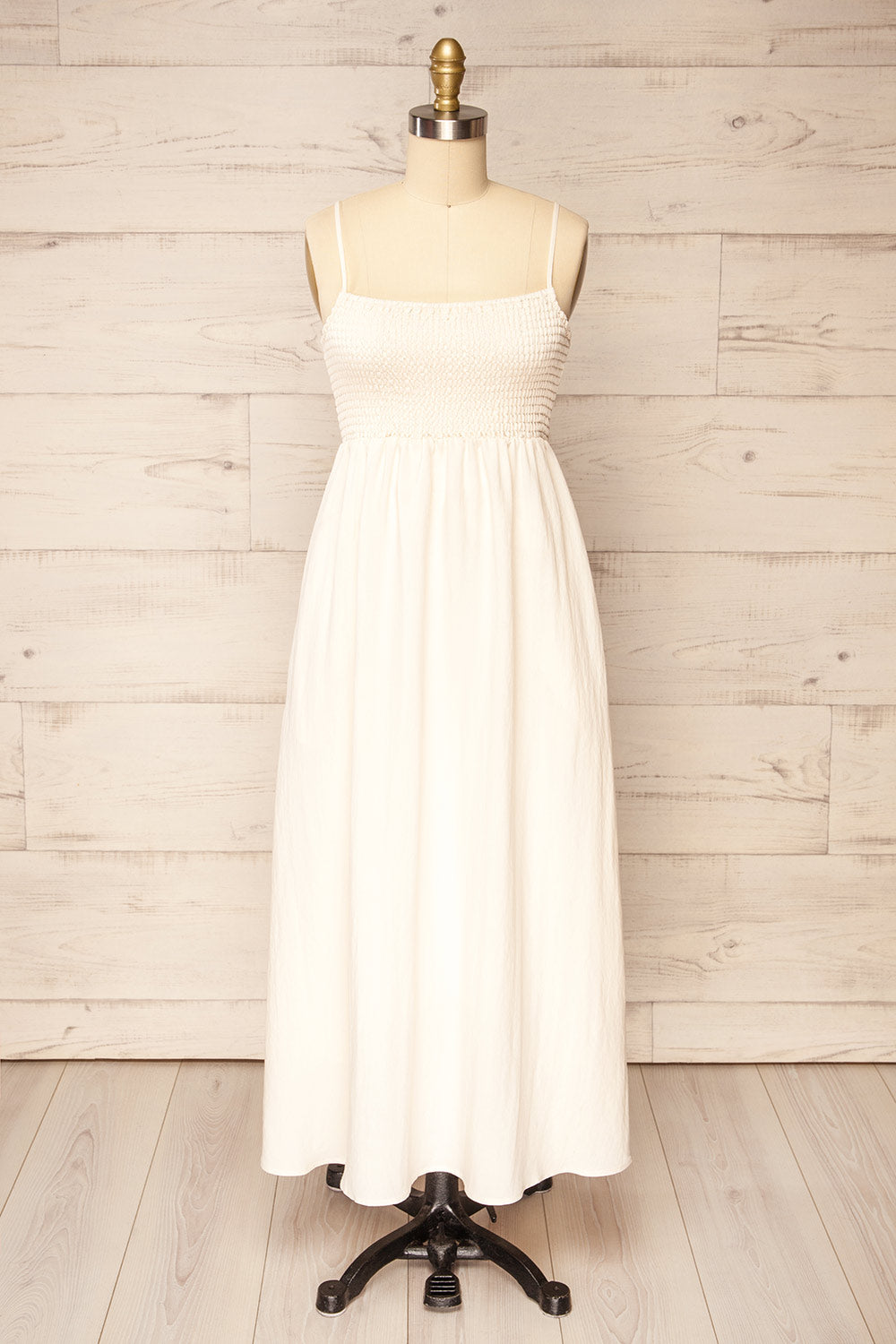 Maonica Long Ivory Dress w/ Empire Waist | La petite garçonne front view