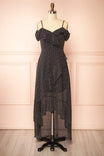 Maralda Black Maxi Dress with Polka Dots | Boutique 1861 front view