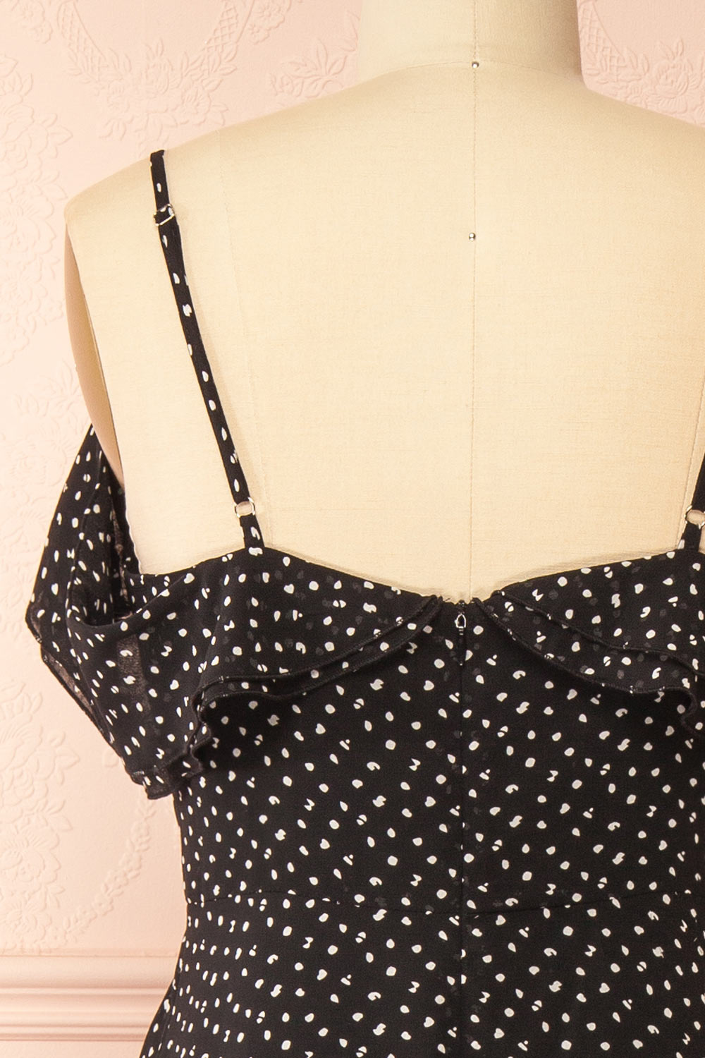 Maralda Black Maxi Dress with Polka Dots | Boutique 1861 back