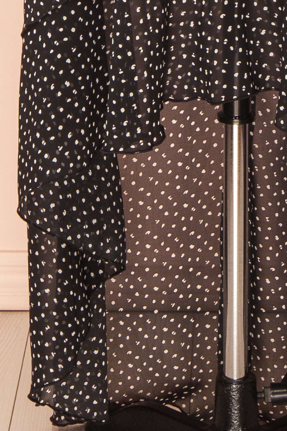 Maralda Black Maxi Dress with Polka Dots | Boutique 1861 bottom