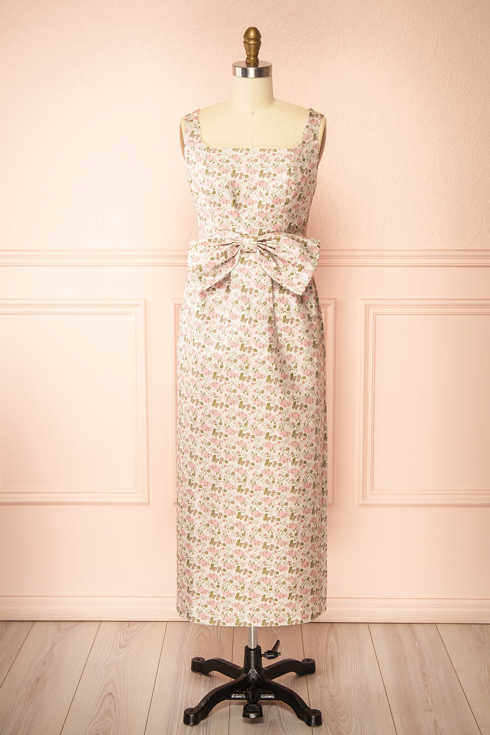 Maram Long Floral Dress with Bow | Boutique 1861 front view