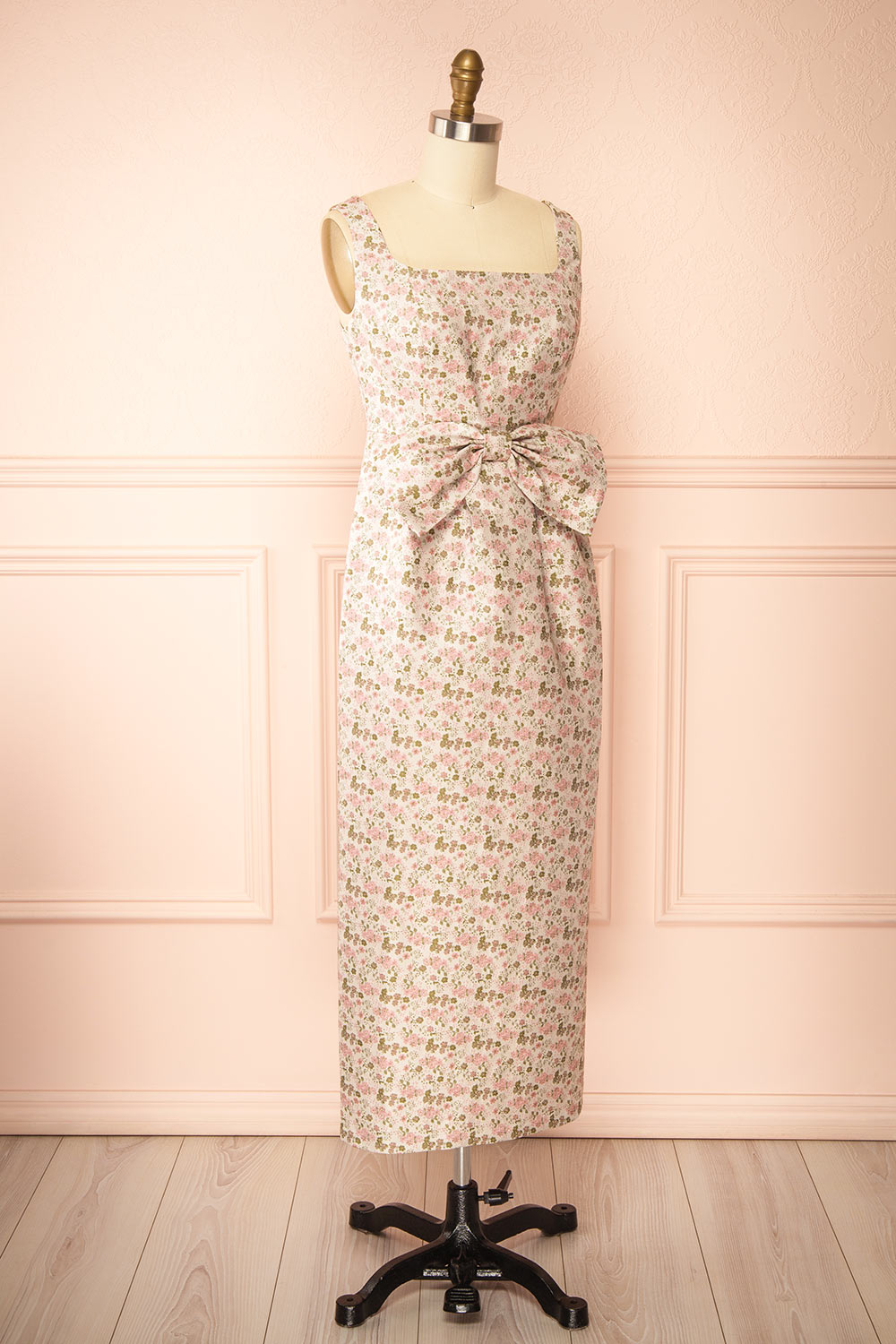 Maram Long Floral Dress with Bow | Boutique 1861 side view