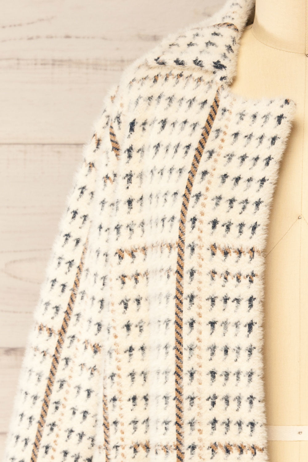 Marceau Fuzzy Patterned Open Front Jacket | La petite garçonne front